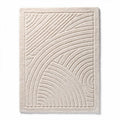 Textured area rug in beige cotton for indoor use 120 x 90 x 2cm