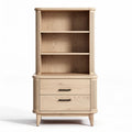 Wooden display cabinet with two drawers and three shelves 80 x 40 x 150cm