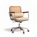 Mesh office chair with adjustable height and wooden armrests 60 x 60 x 95cm