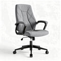 Office chair with ergonomic design and adjustable height in gray fabric