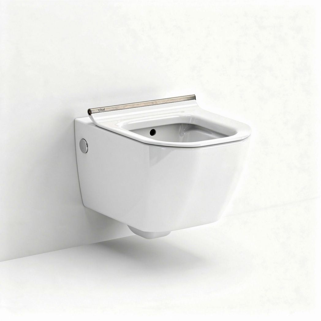 Wall-mounted compact toilet with ceramic construction and modern design 40 x 35 x 30cm