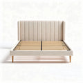 Fabric upholstered bed frame with wooden slats and modern design 210 x 160 x 100cm